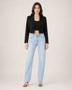 Women's Cropped Blazer and Long Sleeves