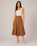 Women's Faux Suede A-Line Midi Skirt