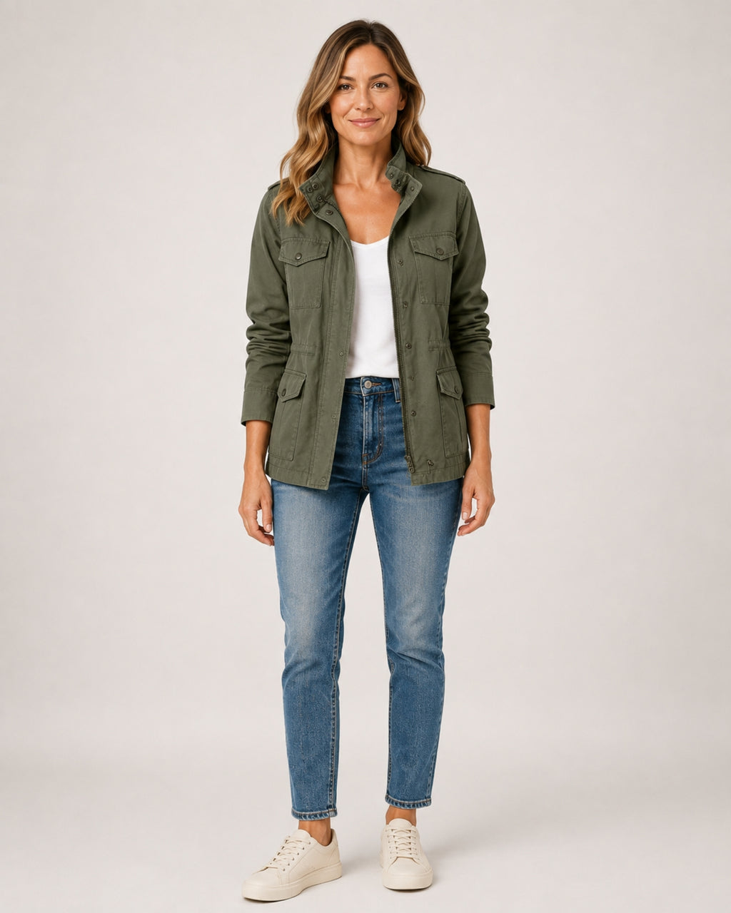 Women's Utility Jacket Lightweight Zip Front Style