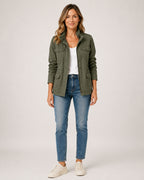 Women's Utility Jacket Lightweight Zip Front Style
