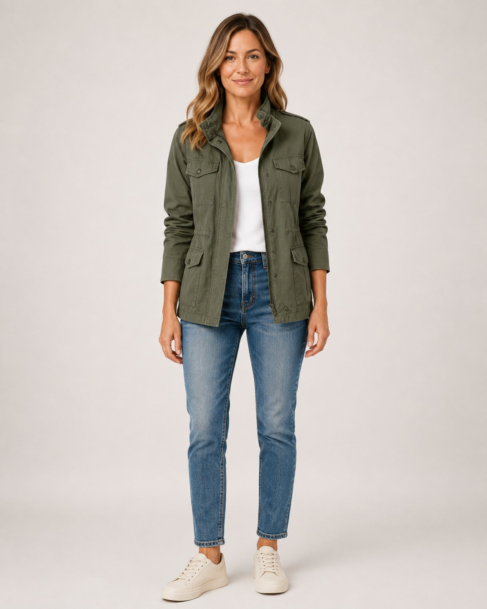 Women's Utility Jacket Lightweight Zip Front Style