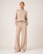 Women's Knitted Co-Ord Set with Wide Leg Trousers