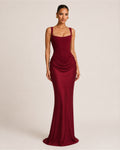 Women's Corset Bodycon Maxi Dress with Square Neck