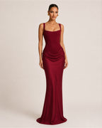 Women's Corset Bodycon Maxi Dress with Square Neck