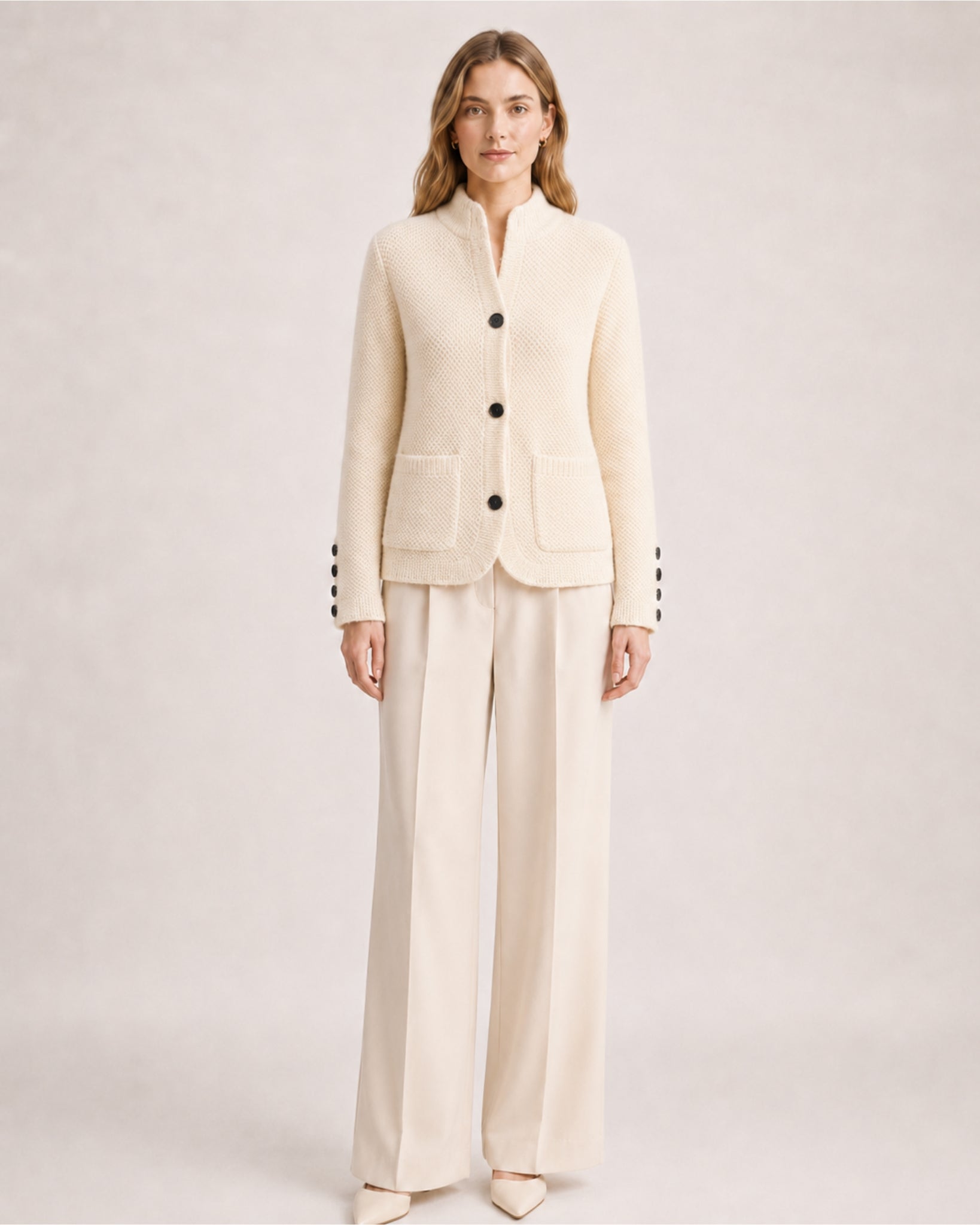 Women's Chunky Knit Cardigan Button Front Style