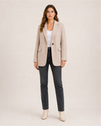Women's Casual Blazer with Single Button