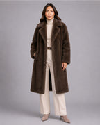 Women's Brown Faux Fur Coat – Long Fur Coat