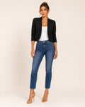 Women's Cropped Blazer with 3/4 Sleeves