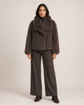 Women's Brown Faux Fur Jacket – Cropped Fur Jacket