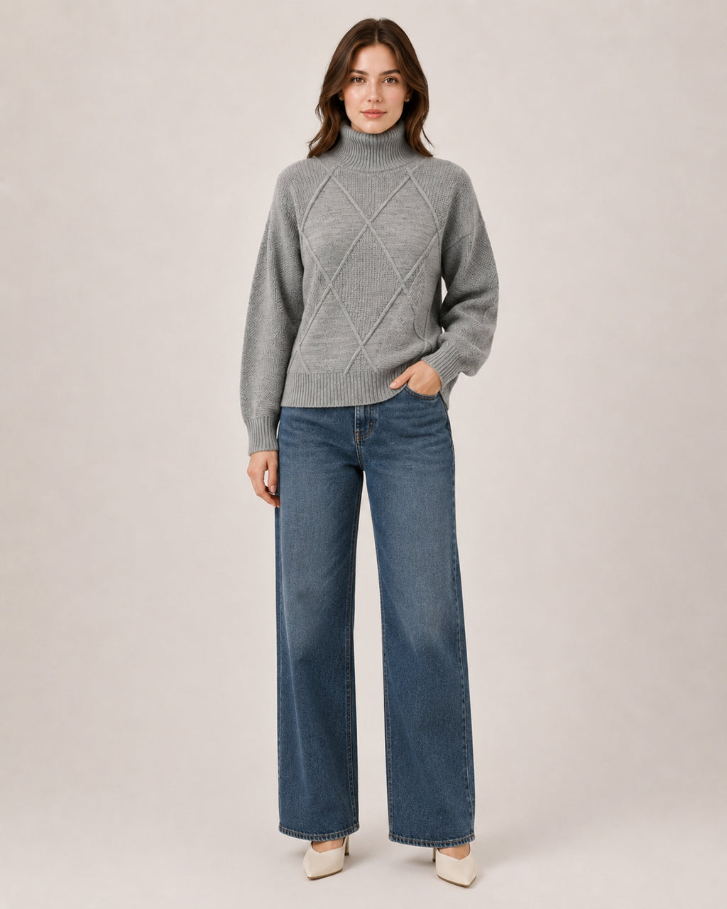 Women's Oversized Turtleneck Jumper