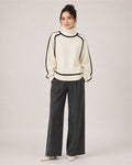 Women's Oversized Turtleneck Jumper with Contrast Trim