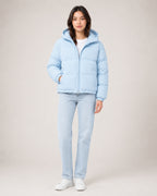 Women's Hooded Puffer Jacket – Warm Padded Zip-Up Coat