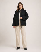 Women's Black Quilted Jacket – Lightweight Zip-Up Style