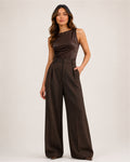 Women's High Waisted Wide Leg Trousers – Pleated Tailored Trousers
