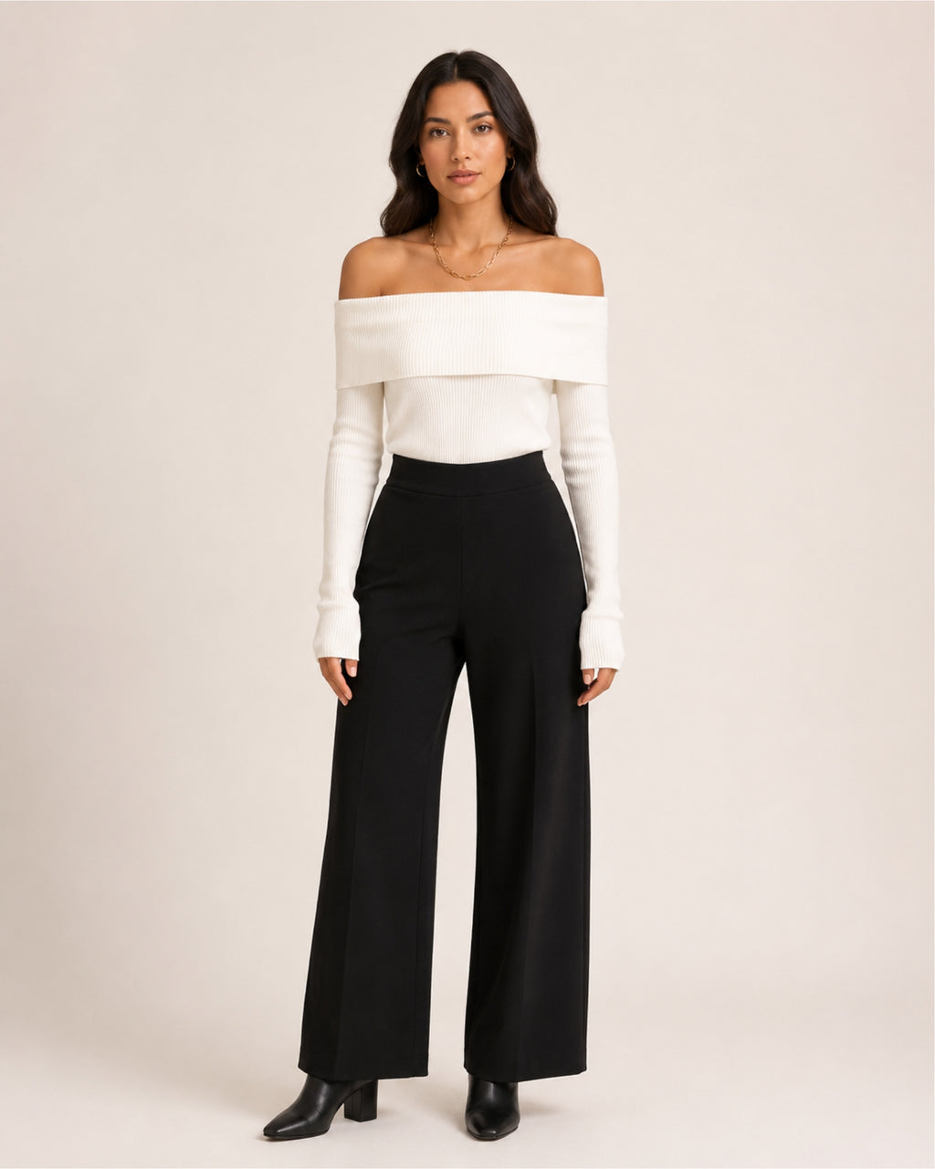 Women's Off Shoulder Knitted Jumper – Bardot Long Sleeve Jumper