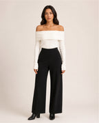 Women's Off Shoulder Knitted Jumper – Bardot Long Sleeve Jumper