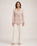Women's Tweed Blazer Double Breasted Tailored Jacket
