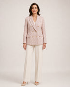 Women's Tweed Blazer Double Breasted Tailored Jacket