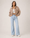 Women's Brown Corduroy Jacket – Cropped Button-Up Style