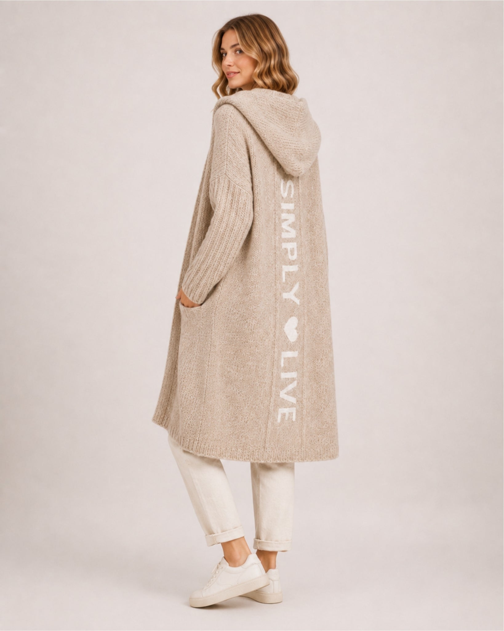 Women's Long Cardigan Hooded Oversized Knit Style