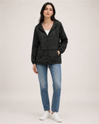Women's Waterproof Jacket Lightweight Hooded Utility Style