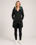 Women's Waterproof Coat Long Hooded Zip Front Style