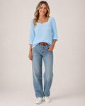 Women's Square Neck Crinkled Top