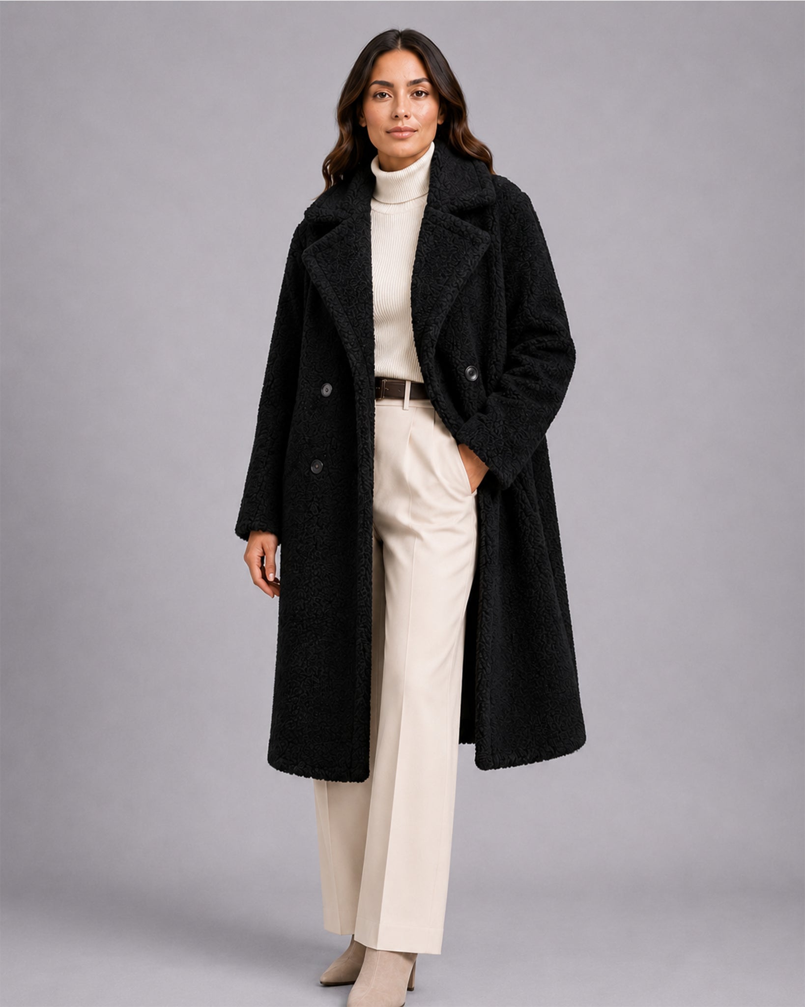 Women's Long Teddy Coat – Oversized Borg Winter Coat