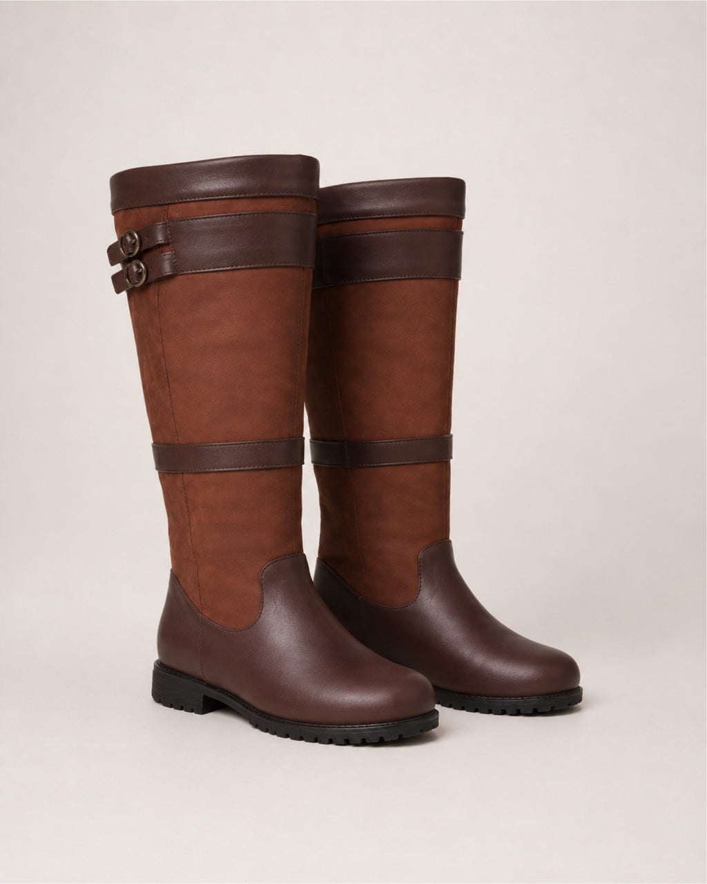 Women's Knee High Riding Boots Buckle Strap Country Style