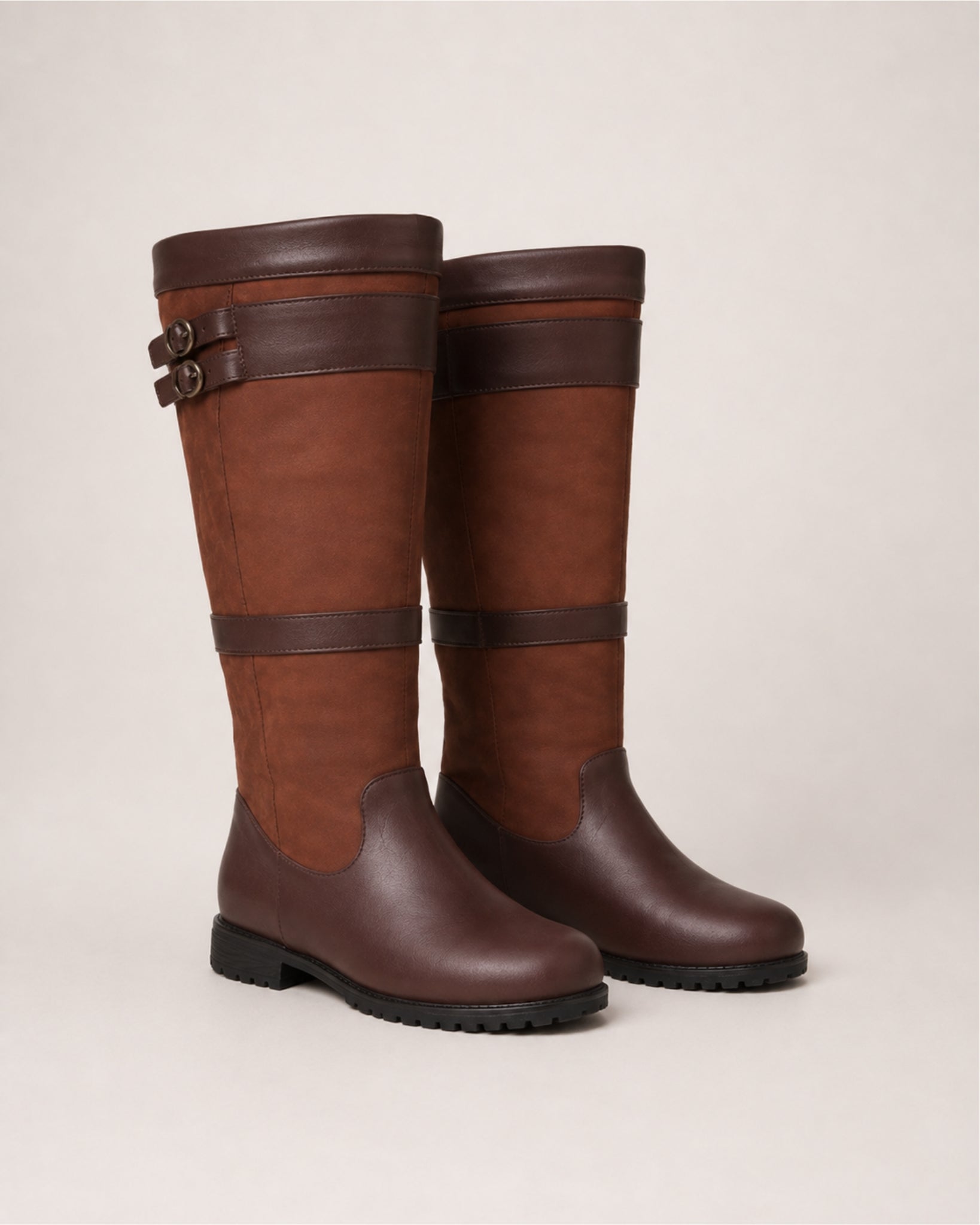 Women's Knee High Riding Boots Buckle Strap Country Style