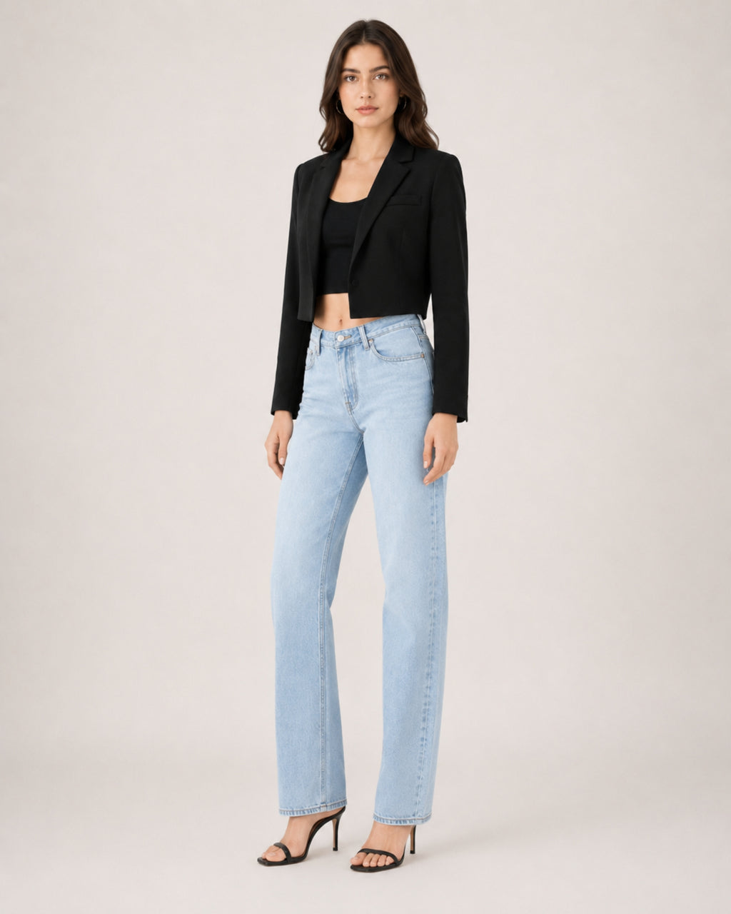 Women's Cropped Blazer and Long Sleeves