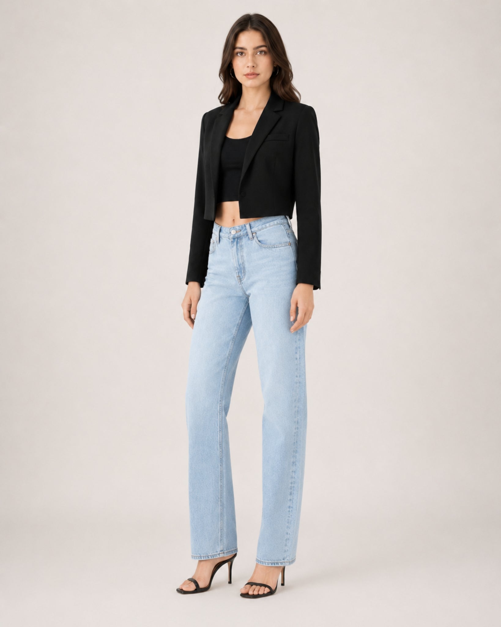 Women's Cropped Blazer and Long Sleeves