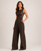 Women's High Waisted Wide Leg Trousers – Pleated Tailored Trousers