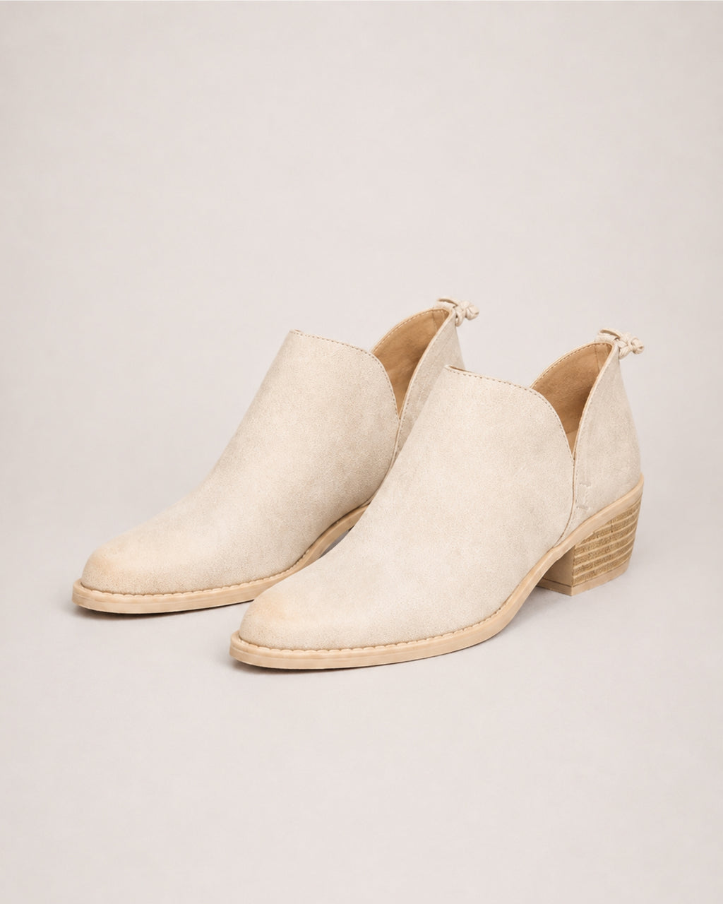 Women's Ankle Boots Low Block Heel Slip On Style