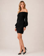 Women's Off-Shoulder Knitted Mini Dress