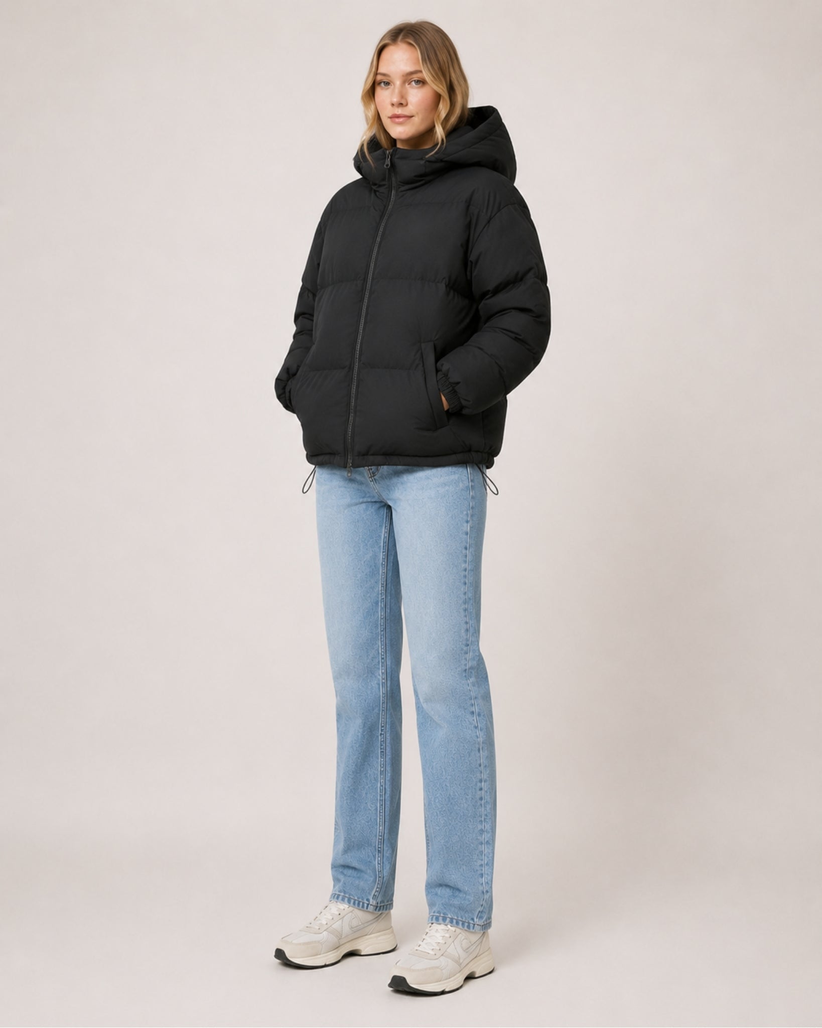 Women's Hooded Puffer Jacket – Warm Padded Coat
