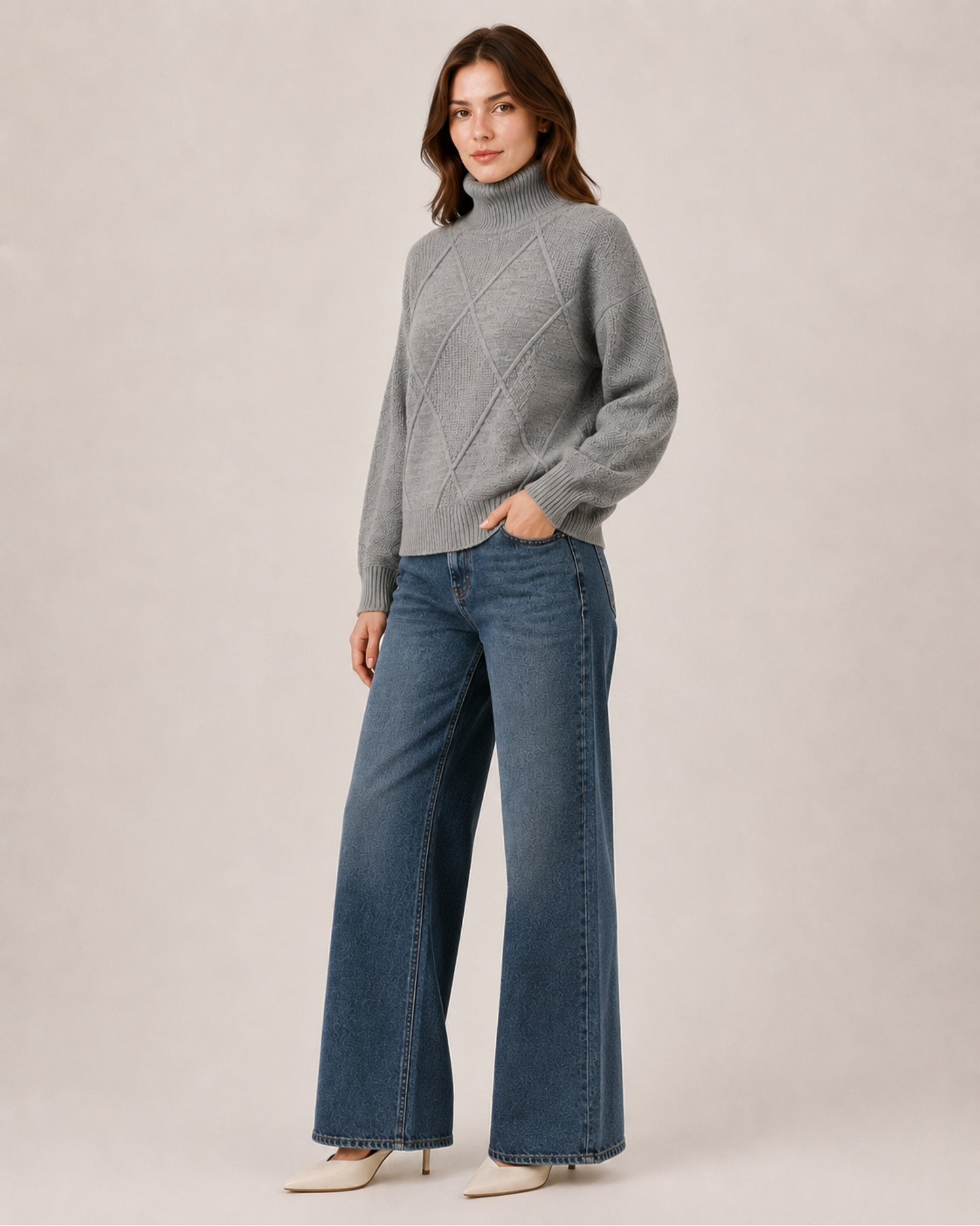 Women's Oversized Turtleneck Jumper