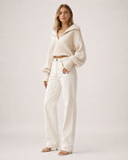 Women's Cropped Jumper Half Zip Chunky Knit Style