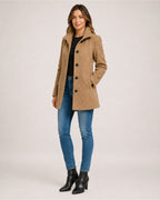 Women's Single-Breasted Mid-Length Coat with Pockets