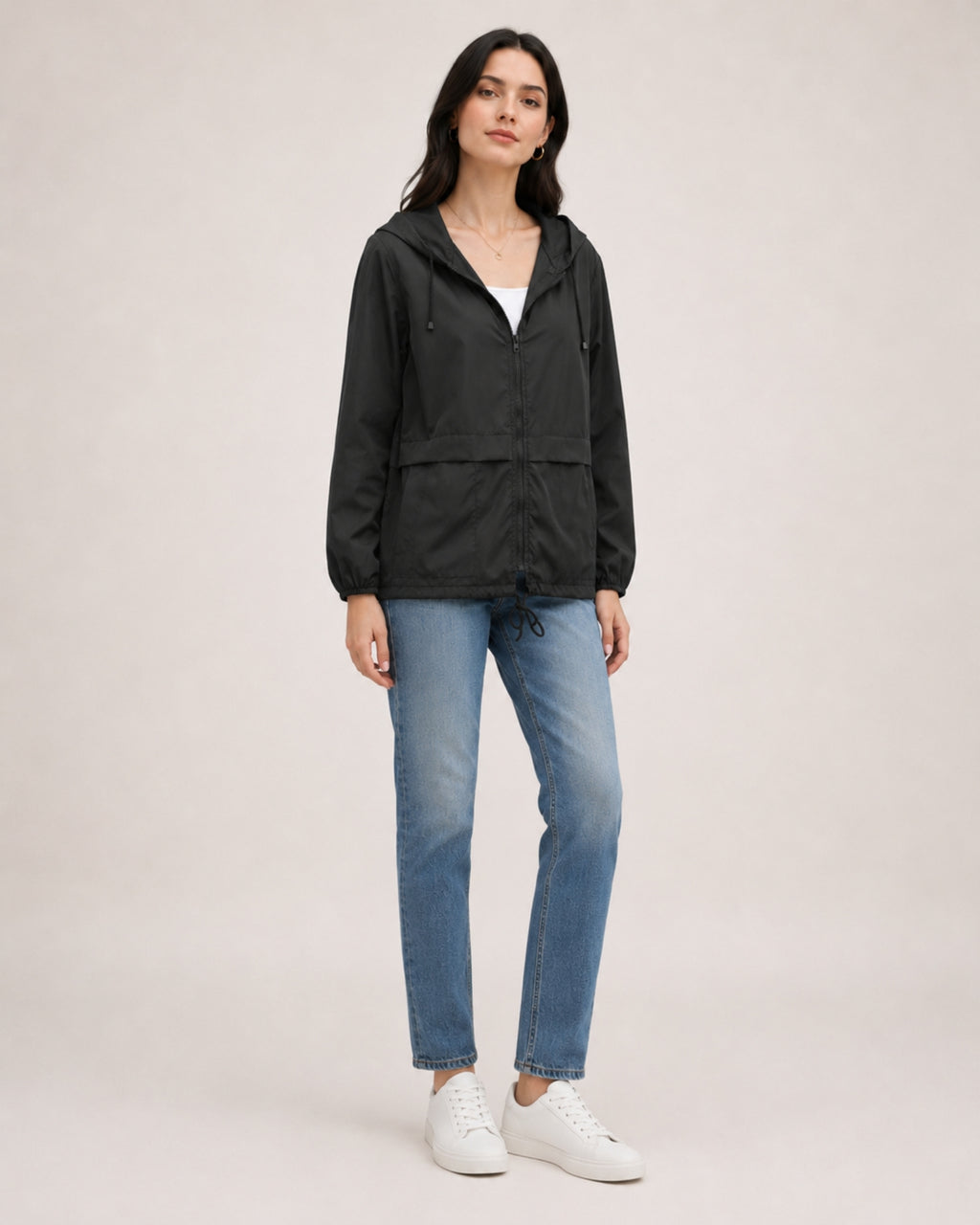 Women's Waterproof Jacket Lightweight Hooded Utility Style