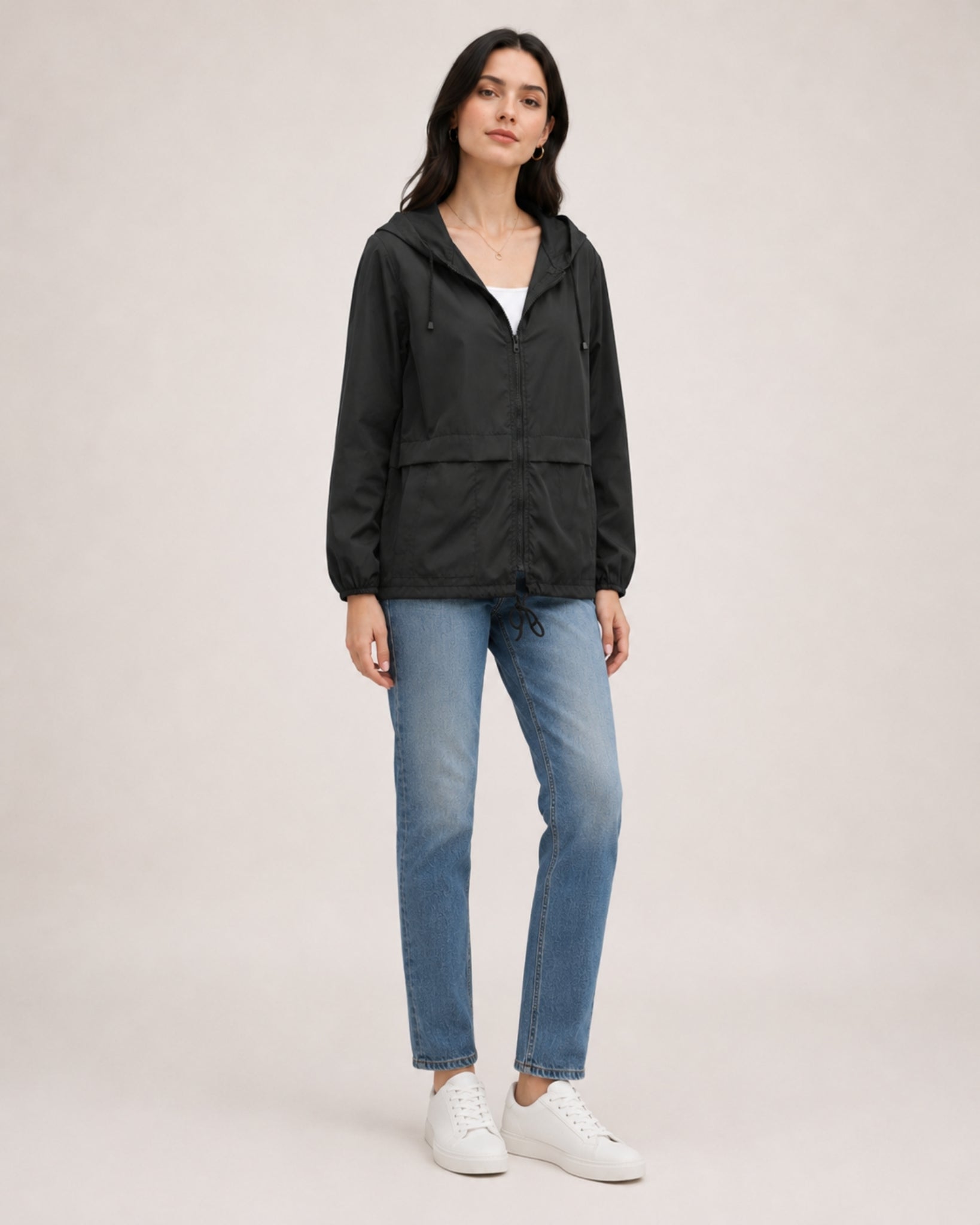 Women's Waterproof Jacket Lightweight Hooded Utility Style