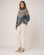 Women's Fair Isle Jumper Patterned High Neck Knitted Style