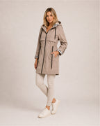 Women's Hooded Parka Coat with Adjustable Waist