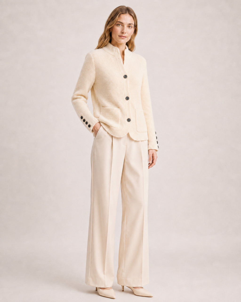 Women's Chunky Knit Cardigan Button Front Style