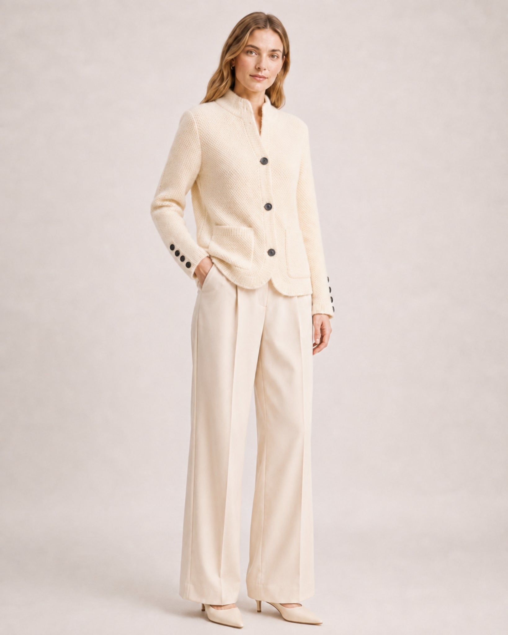 Women's Chunky Knit Cardigan Button Front Style