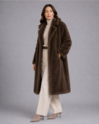 Women's Brown Faux Fur Coat – Long Fur Coat