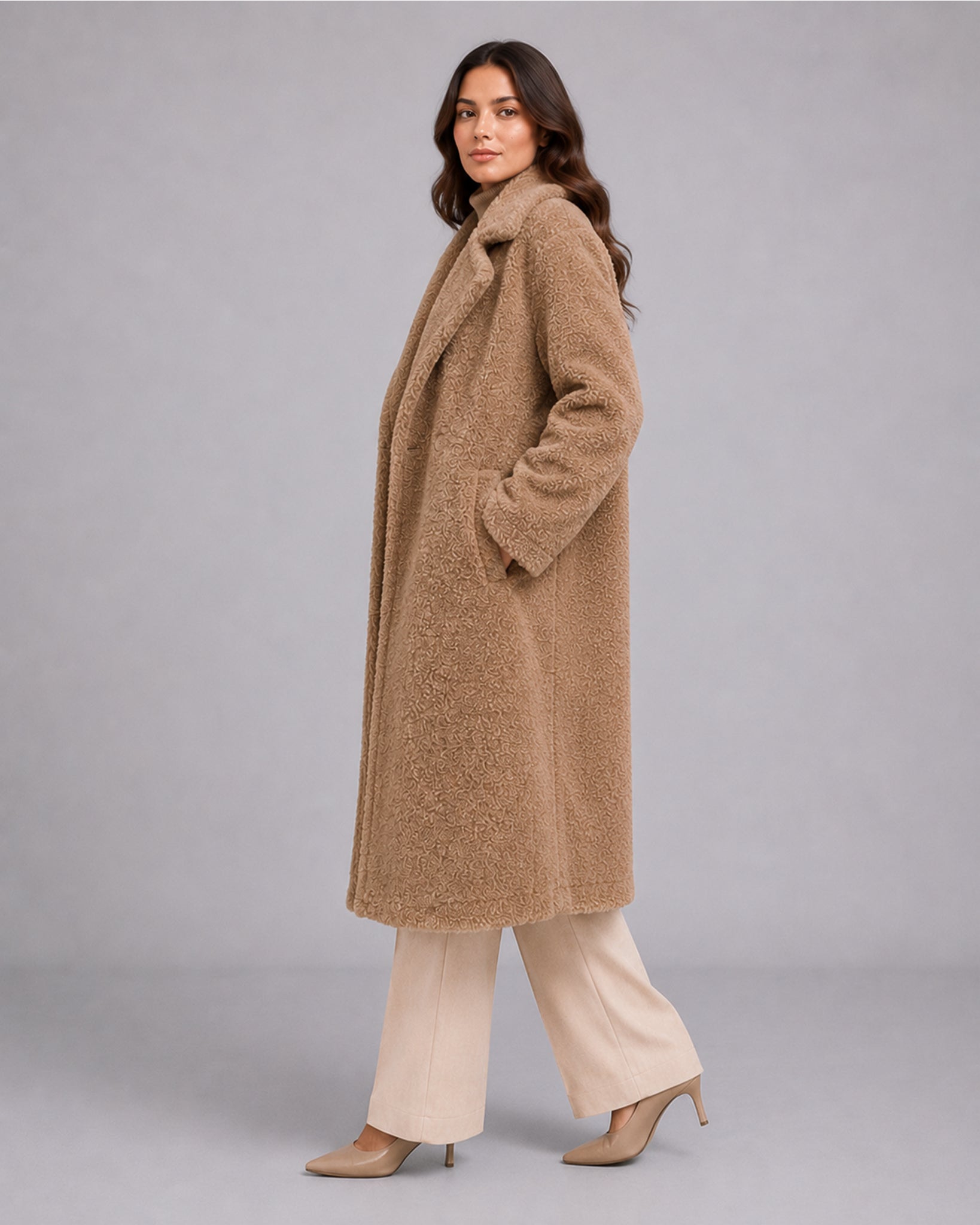 Women's Long Teddy Coat – Oversized Borg Winter Coat