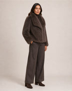 Women's Brown Faux Fur Jacket – Cropped Fur Jacket
