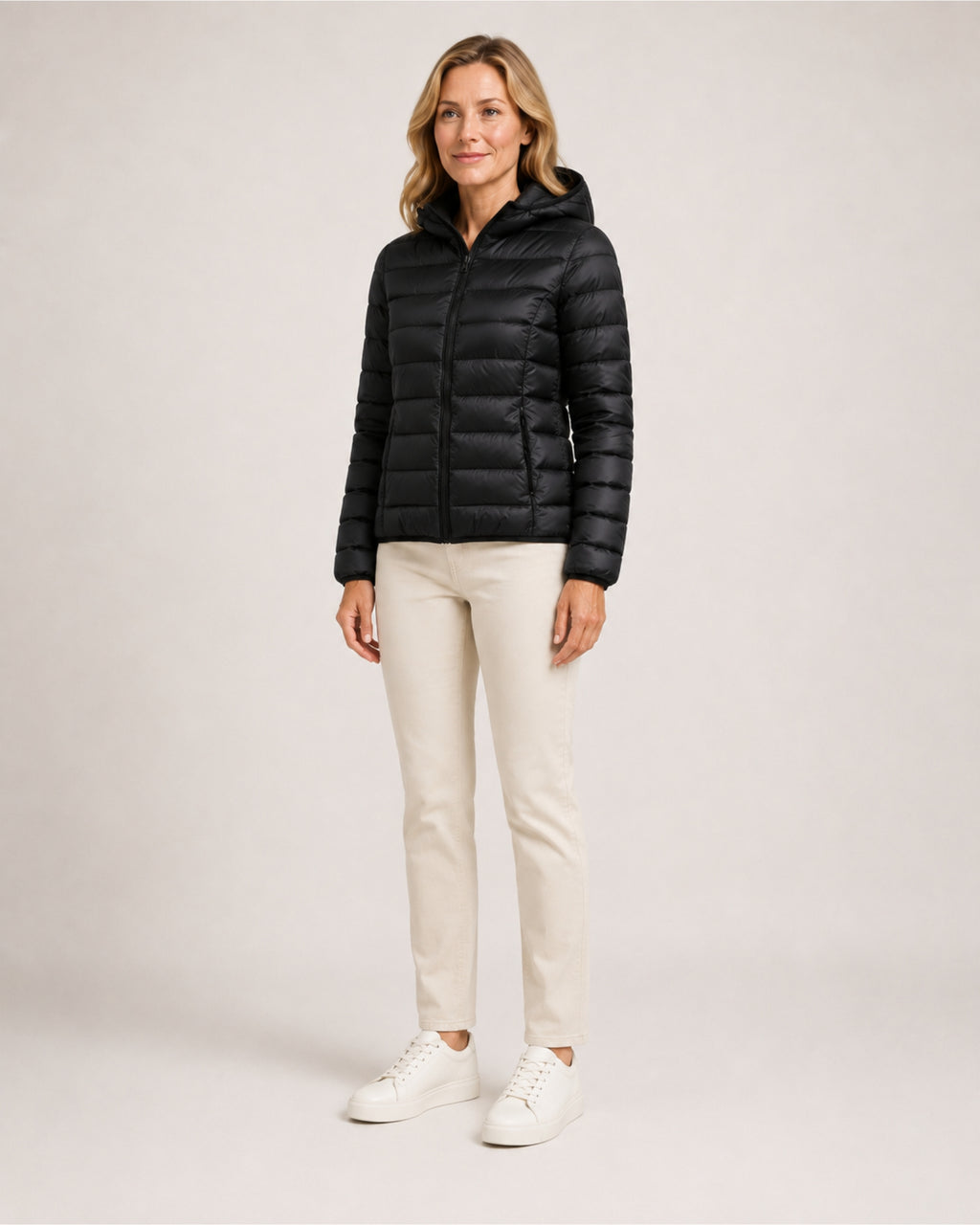 Women's Lightweight Hooded Puffer Jacket – Packable Zip-Up Coat