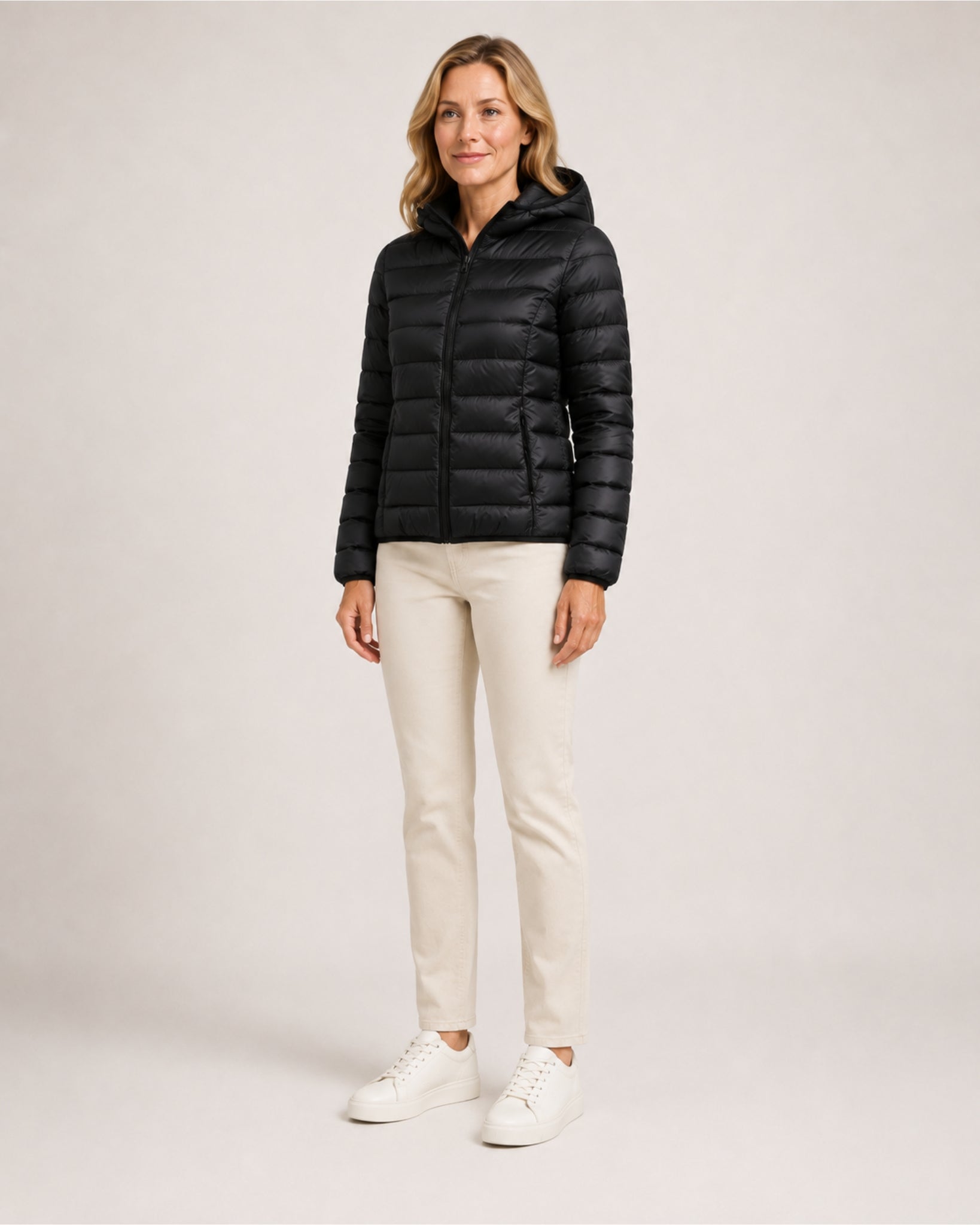 Women's Lightweight Hooded Puffer Jacket – Packable Zip-Up Coat
